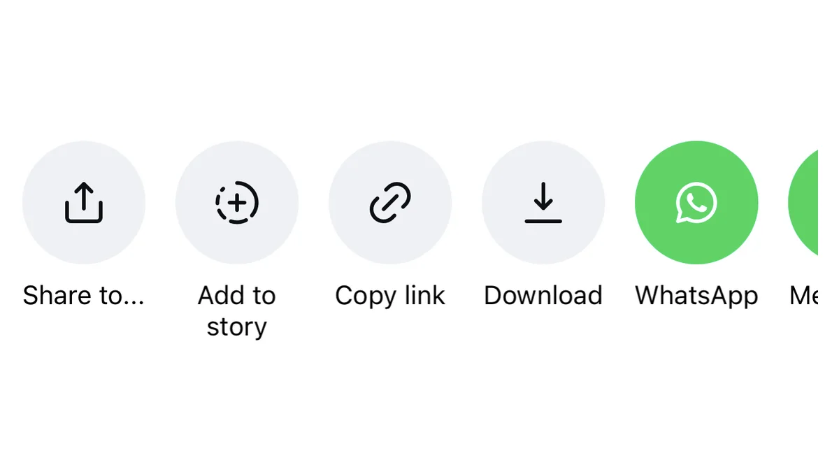 Instagram share panel with the Share to… button