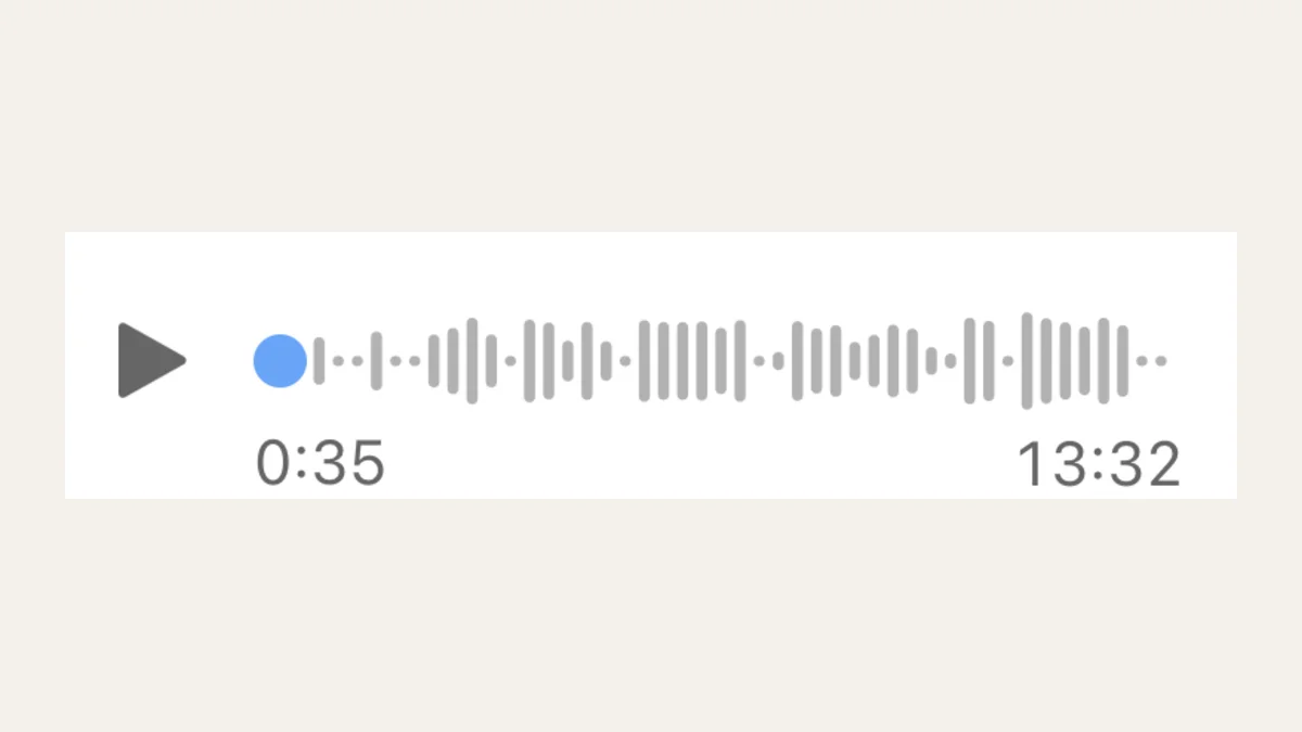 Voice message bubble in a WhatsApp chat