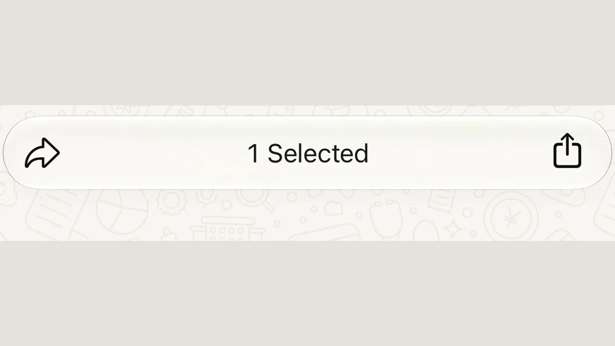 WhatsApp selection bar with the Share button